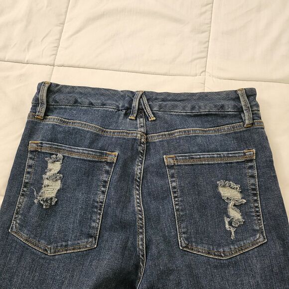 Good American Jeans 31 Blue Good Legs High Rise Skinny Denim Stretch Distressed - Picture 6 of 10